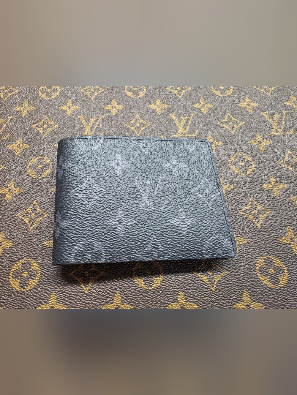 Louis Vuitton Slender Wallet-M62294 Black Monogram Eclipse Canvas Wallet